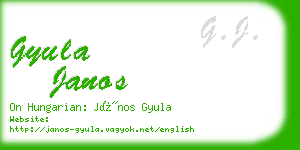 gyula janos business card